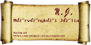 Márványkői Júlia névjegykártya